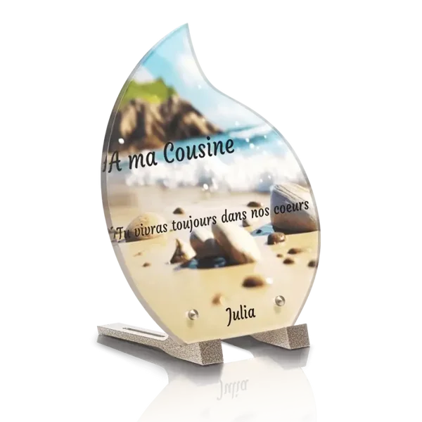 PLG10  - Plaque goutte 20.8x25 avec pied SANS photo