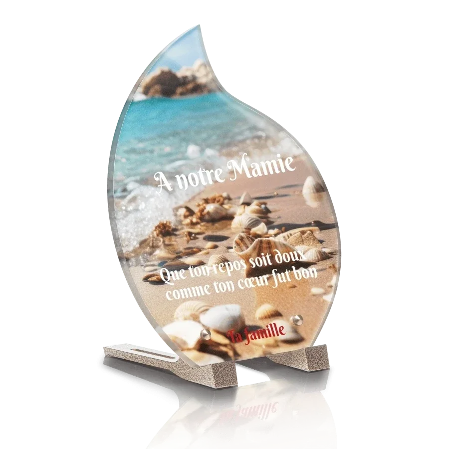 PLG12  - Plaque goutte 20.8x25 avec pied SANS photo