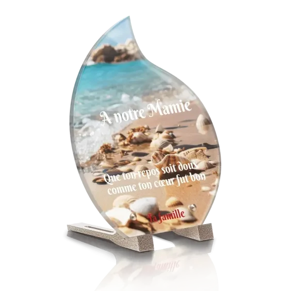 PLG12  - Plaque goutte 20.8x25 avec pied SANS photo