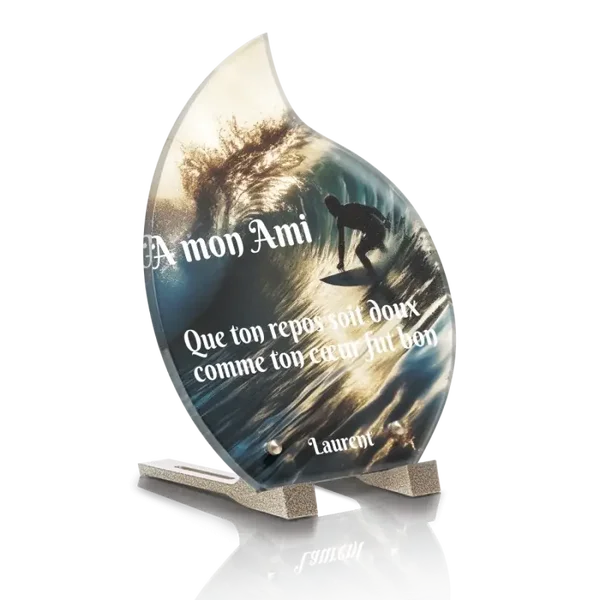 PLG14  - Plaque goutte 20.8x25 avec pied SANS photo