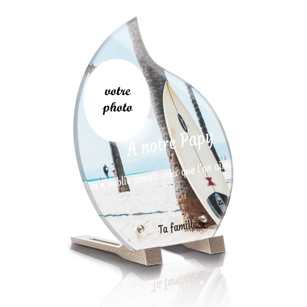 PLG15P  - Plaque goutte 20.8x25 avec pied avec photo