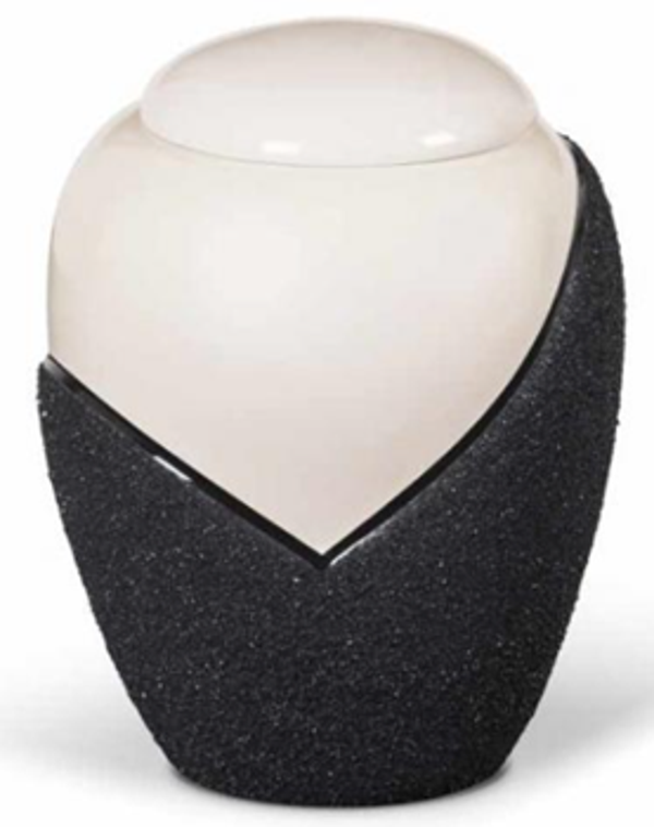 Urne fibre de verre ivoire/gris foncé 3,5 L 22.5x18.5 - U32