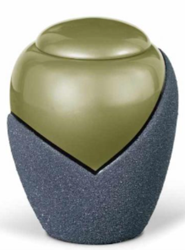 Urne fibre de verre olive/gris bleuté 3,5 L 22.5x18.5 - U34