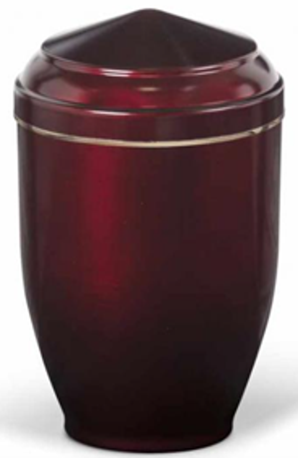 Urne métal bordeaux lisière or pointue 4 L 26.5x16 - U23