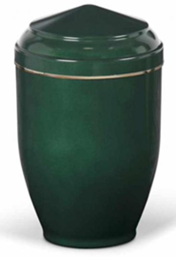 Urne métal verte lisière or pointue 4 L 26.5x16 - U24