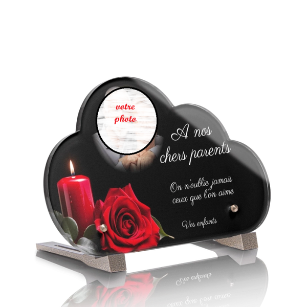 PLN 4- Plaque plexi nuage 15x9 avec pieds et photo, image au choix.