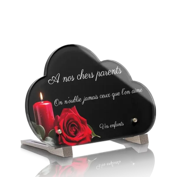 PLN 1 - Plaque plexi nuage 15x9 avec pieds sans photo, image au choix.