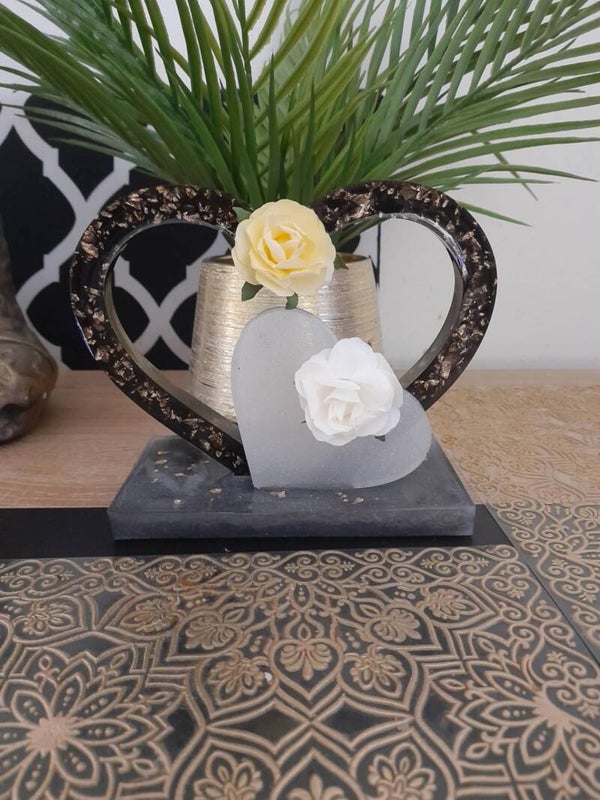 Plaque en résine coeur double ouvert tendresse 2 n° 17