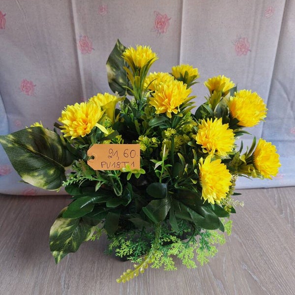 Vasque 18 cm lestée pompons jaunes - PV18J1 2160