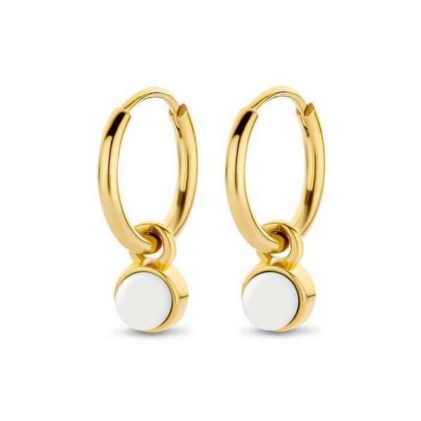 Oorbellen edelsteen - wit