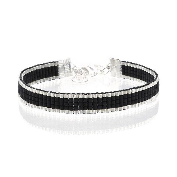Armband simplicity zwart (zilver kleur)