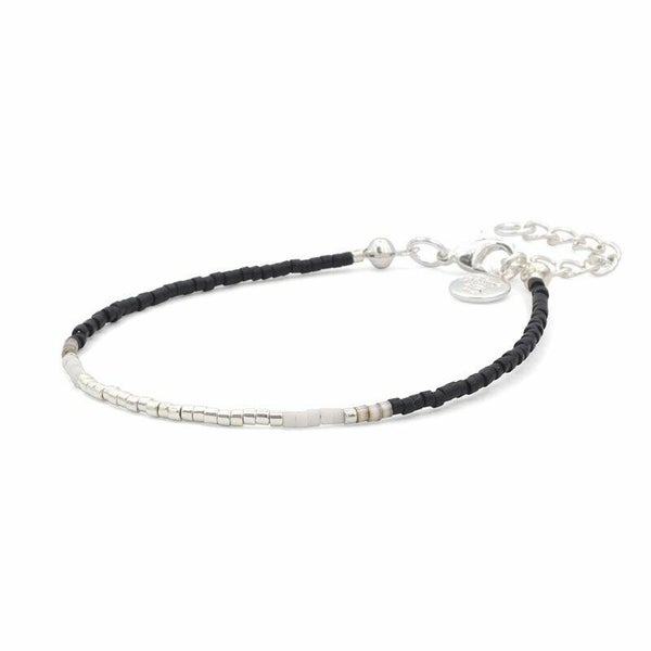 Armband delicate zwart (kleur: zilver)