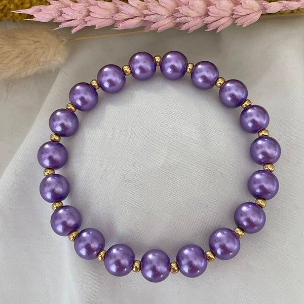 Armband Lazise big pearl paars
