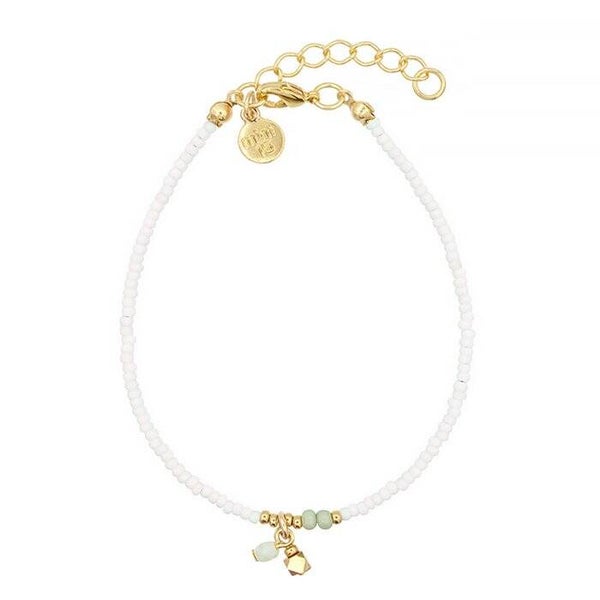 Armband kralen wit - mint
