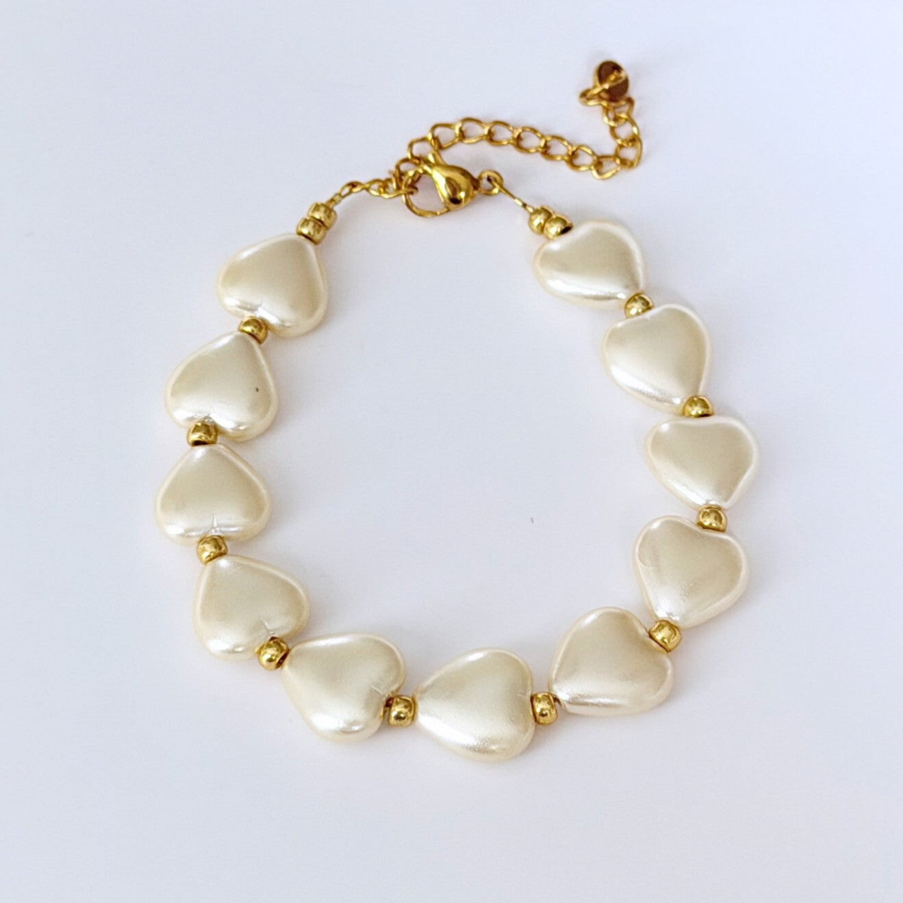 Armband neutrals parel hart