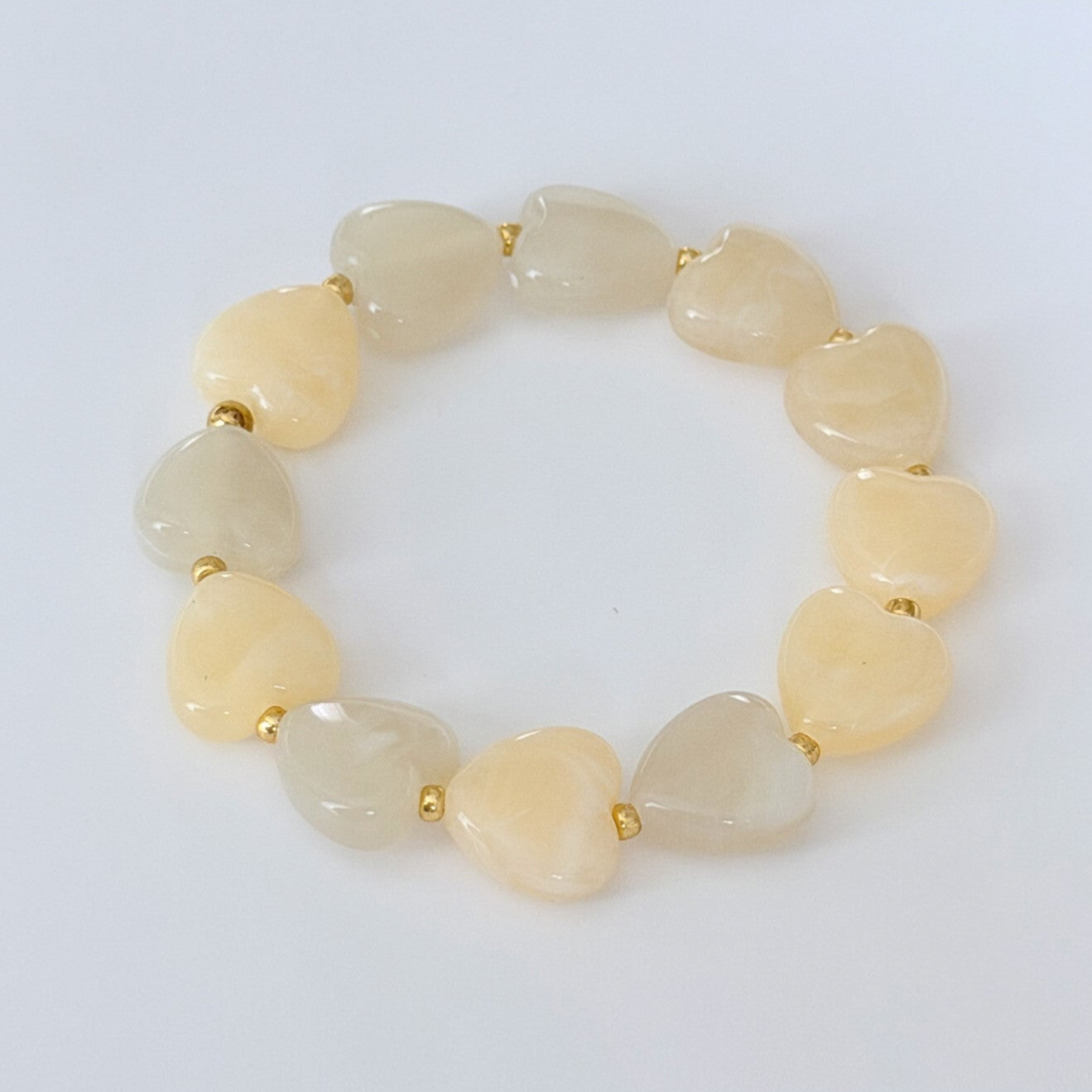 Armband neutral beige hart