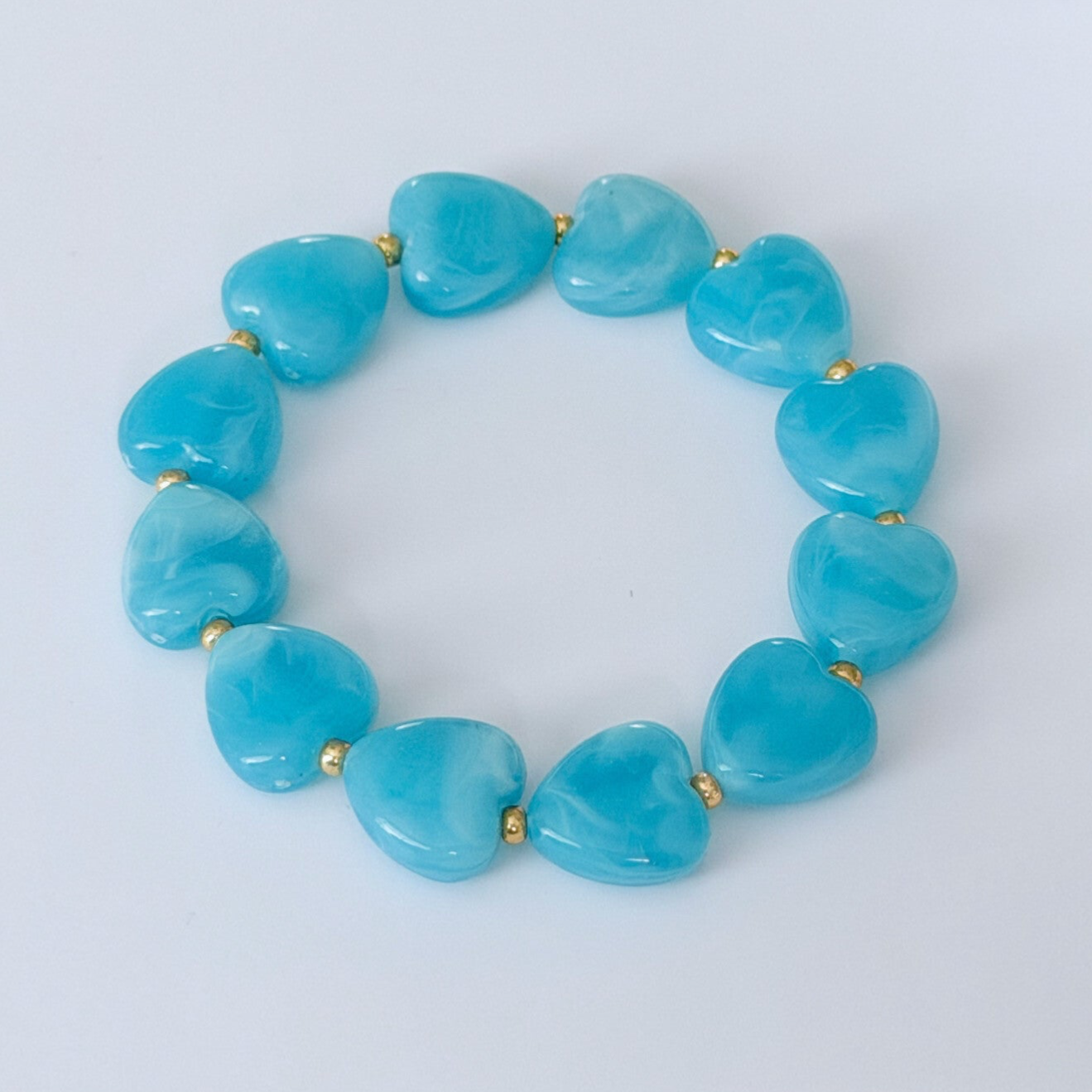 Armband neutral blauw hart