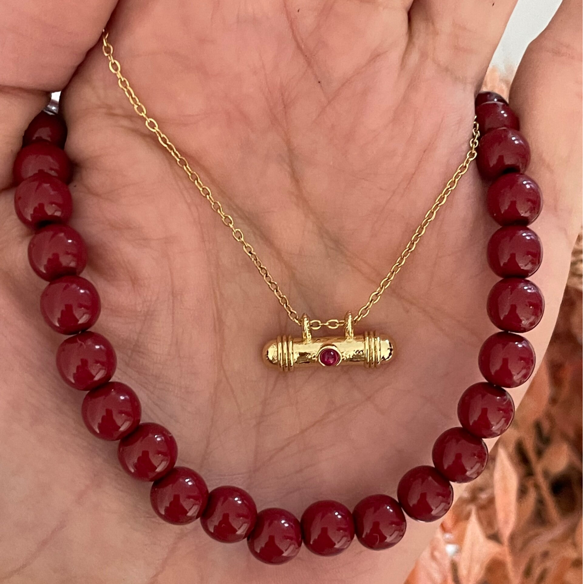 Kralenketting big candy cherry red