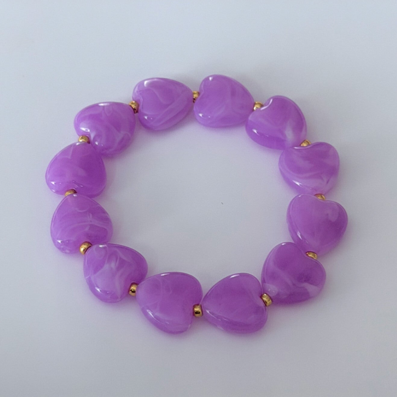 Armband neutral lila hart