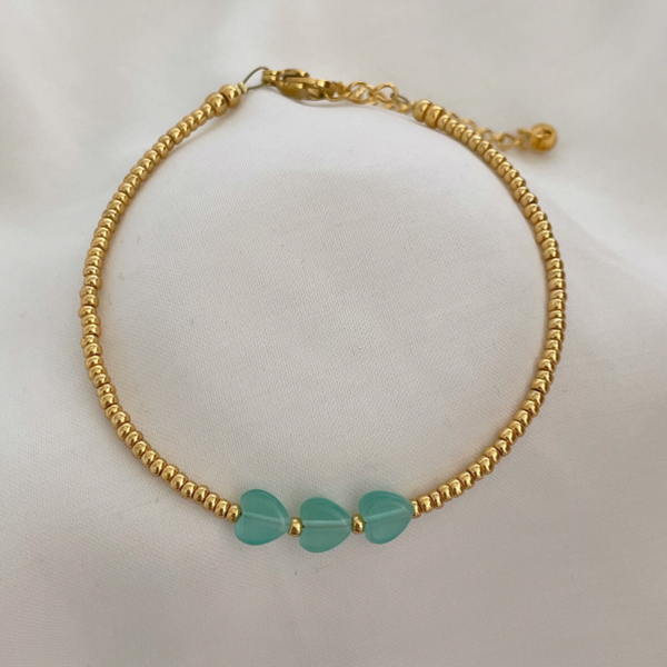 Armband lente hart turquoise
