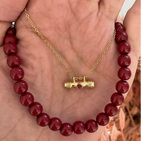 Kralenketting big candy cherry red