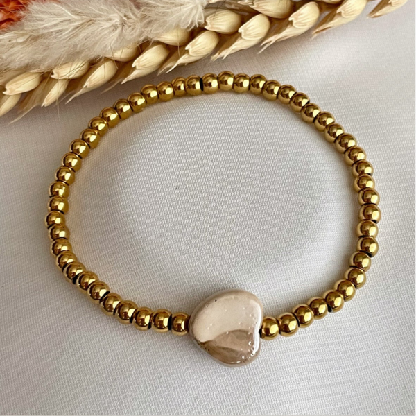 Armband Lazise beige hart