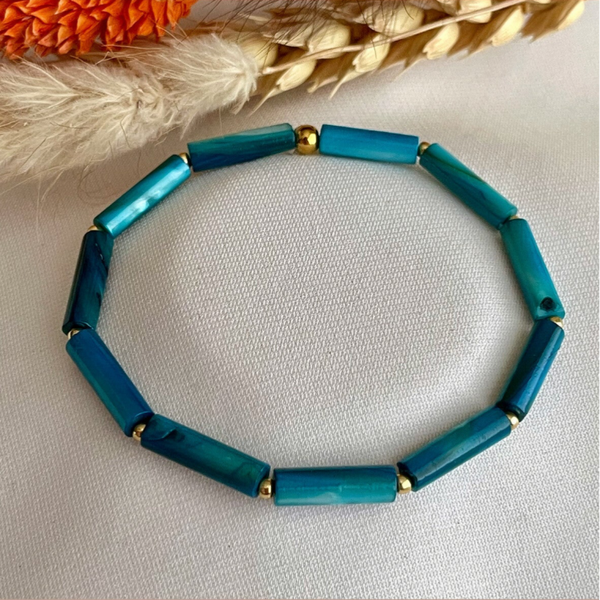 Armband Lazise schelp blauw