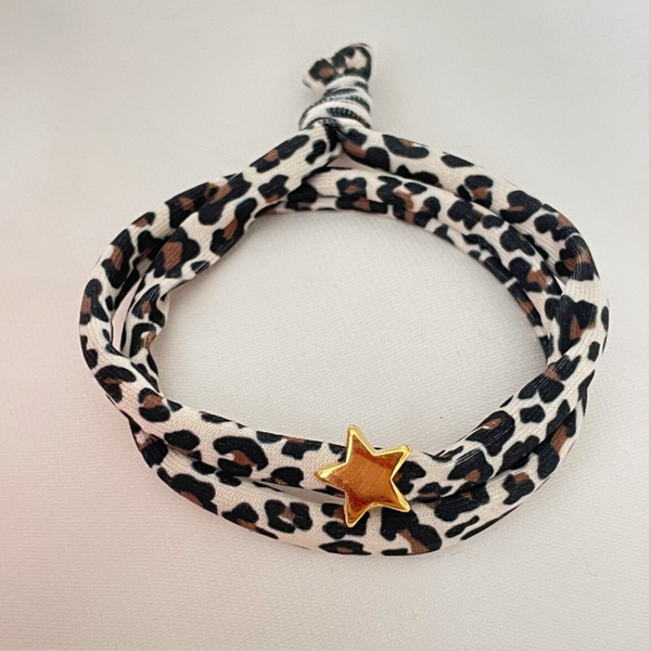 Armband festive elastische leopard wrap