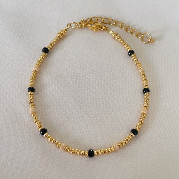 Armband festive beige black