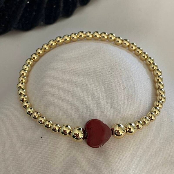 Armband Lazise burgundy heart