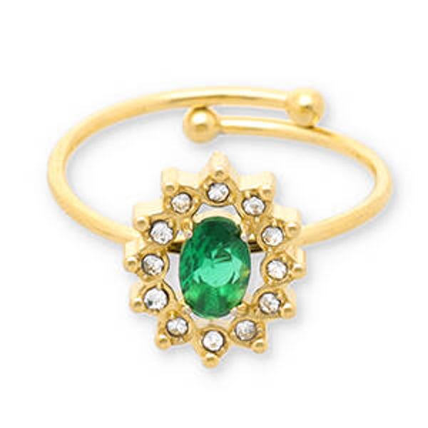 Ring festive sparkle green