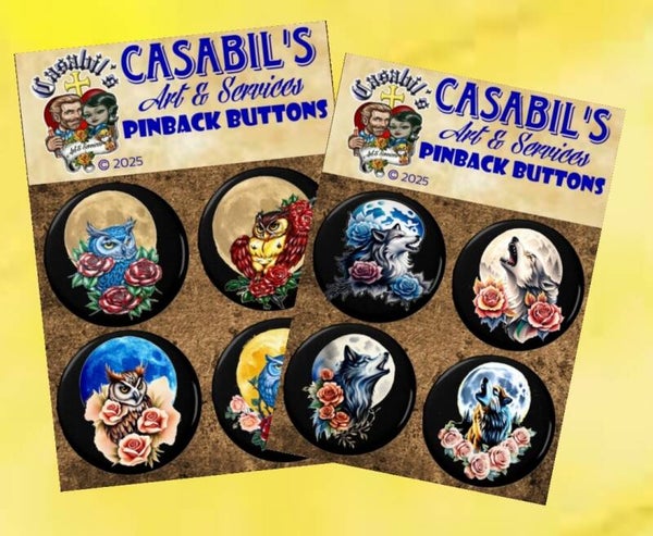 Unique pinback button packs.
