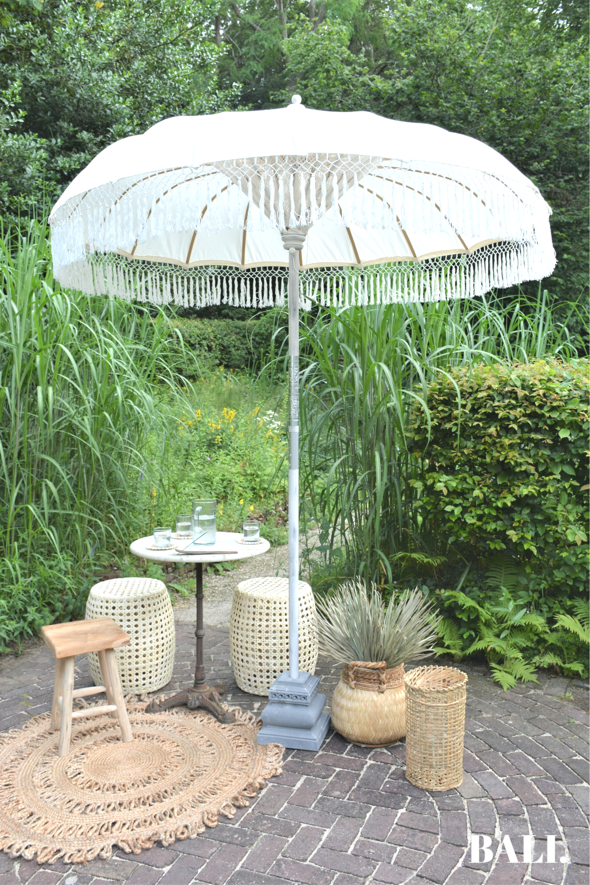 Bali Parasol XL | Wit | Hand Made