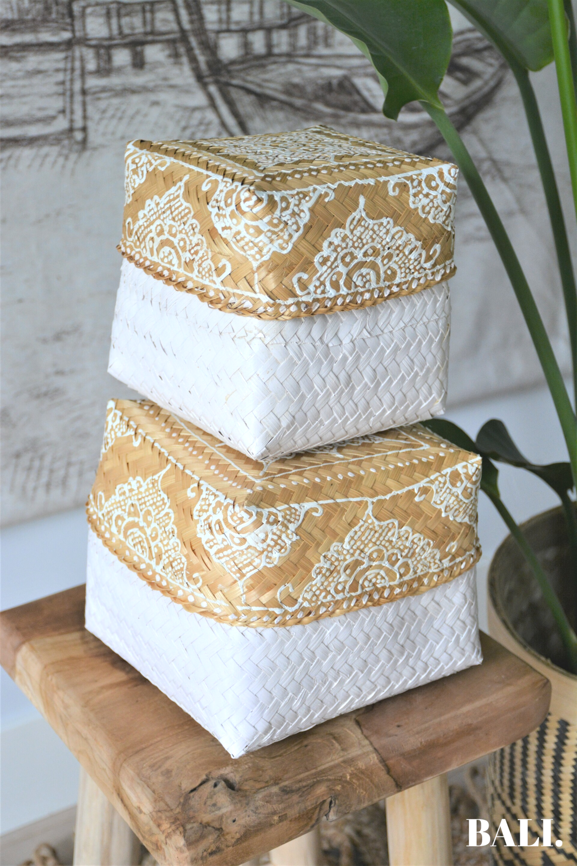 Offermandjes | Wit | set van 2