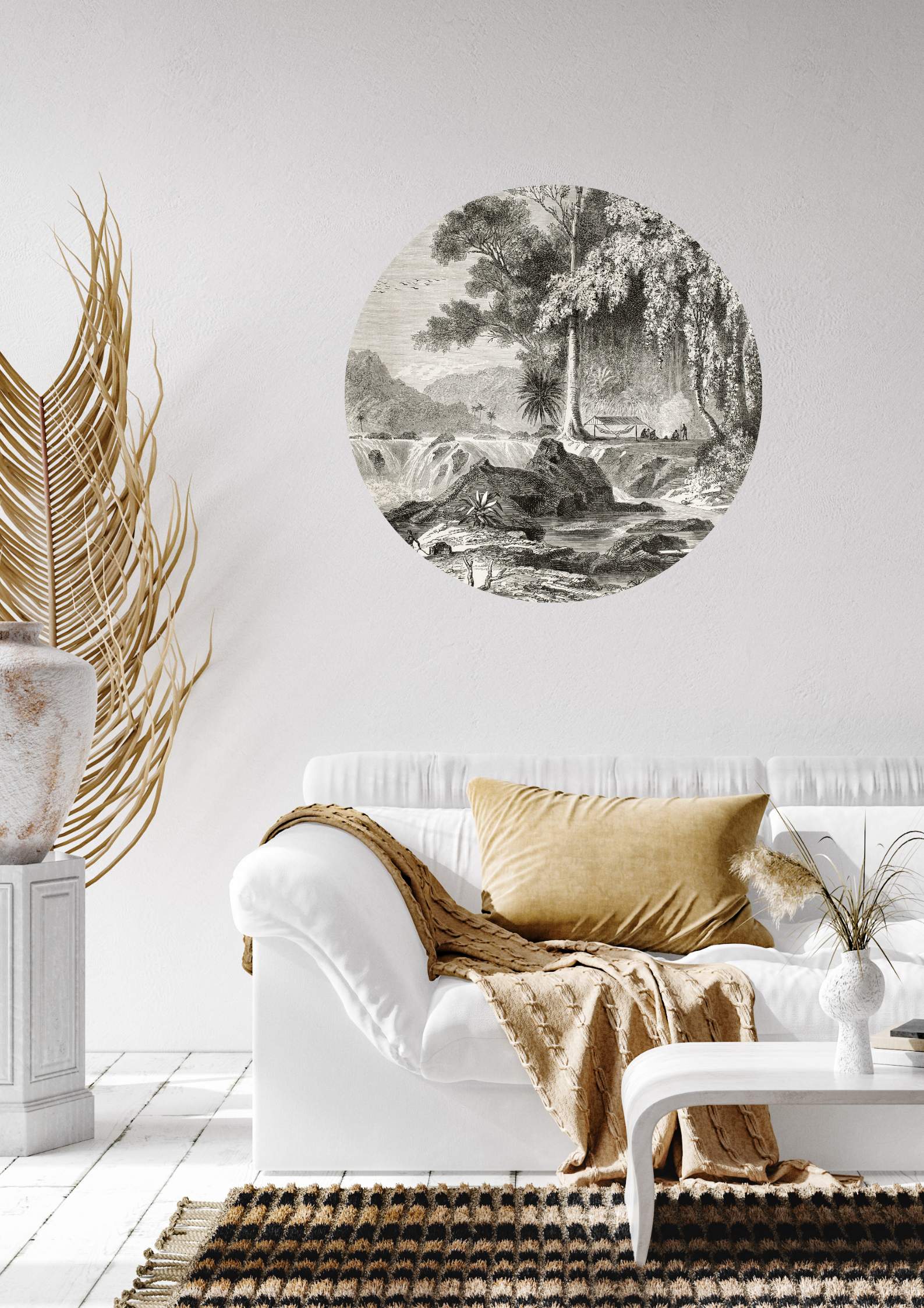 Muurcirkel - Binnen & buiten - Jungle Waterfall | BALI. Lifestyle