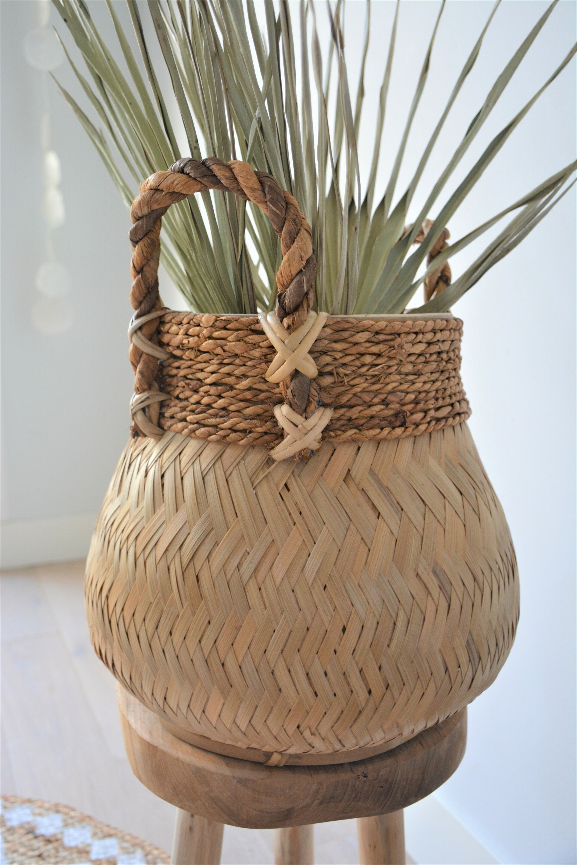 Gevlochten rieten mand | Naturel