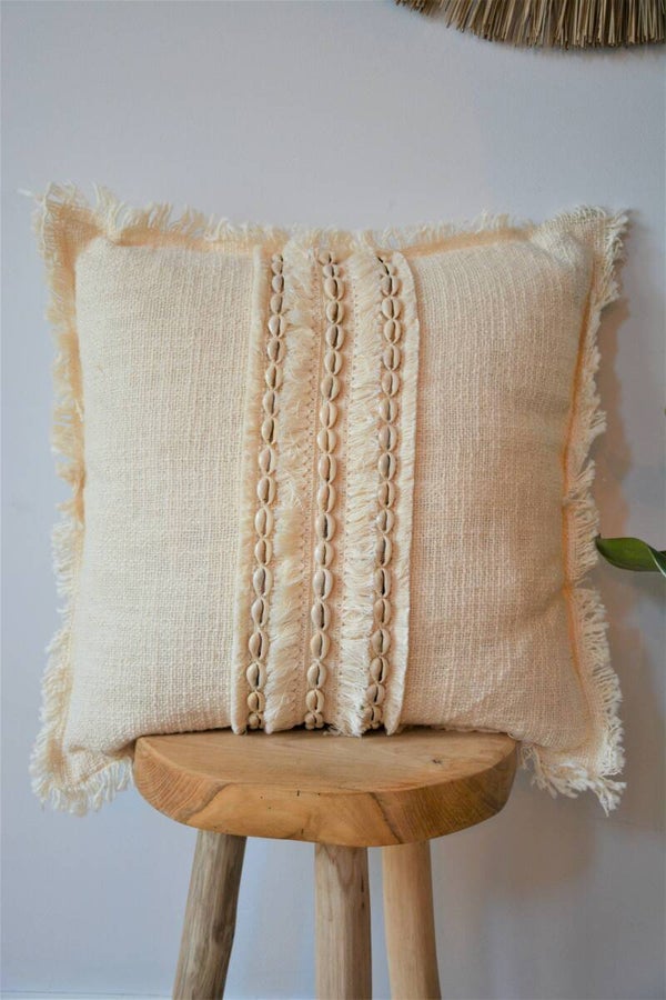 Kussen met schelpen (45x45)