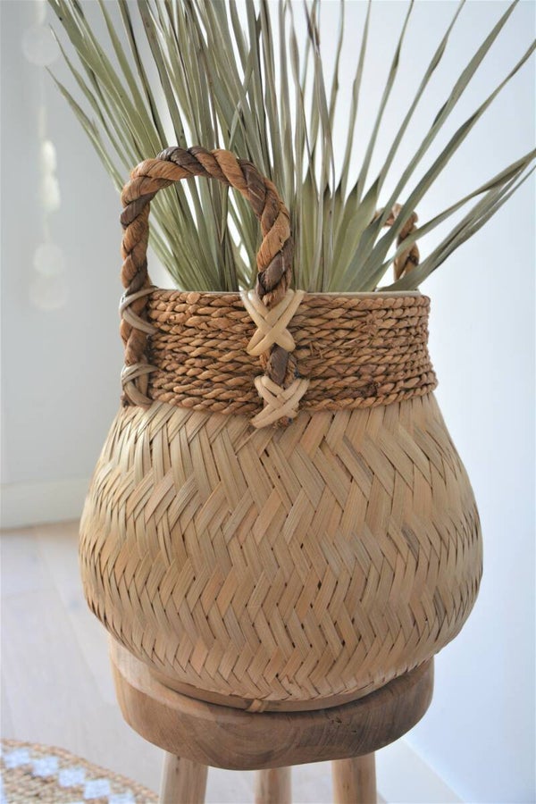 Gevlochten rieten mand | Naturel