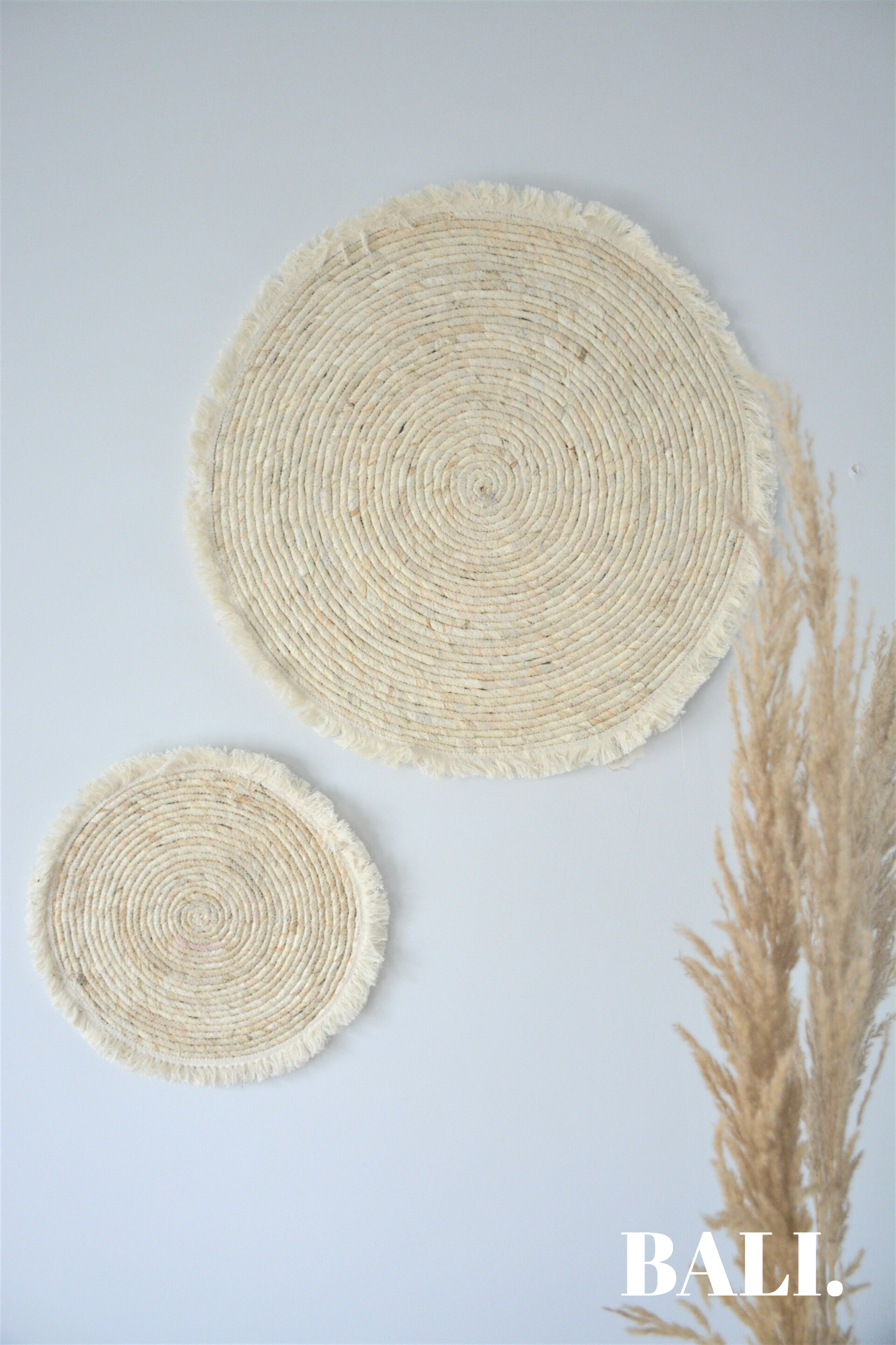 Rieten wand decoratie - naturel XL (2 stuks)