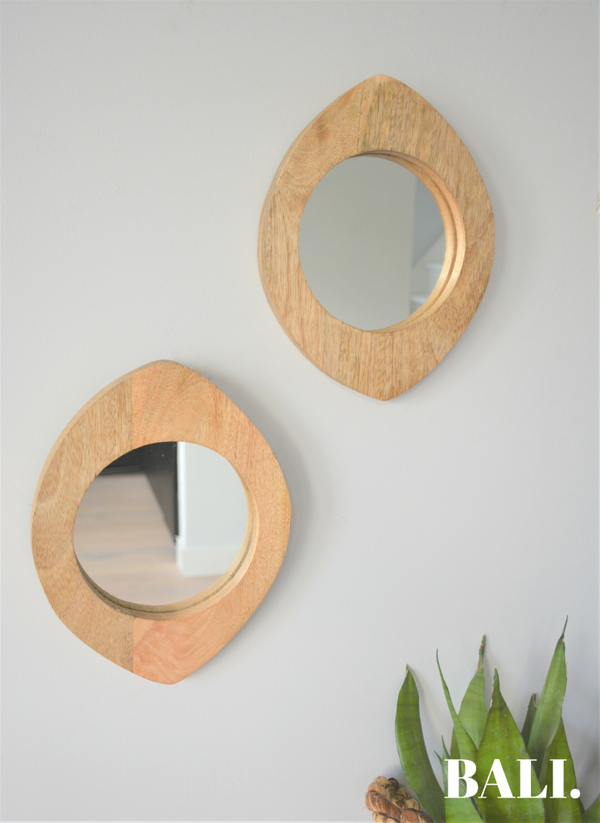 Ovaal houten spiegel