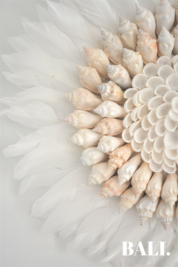 Schelpen veren hanger - Large