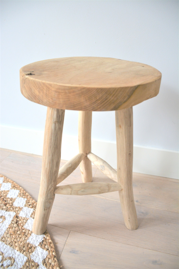 Houten krukje | Naturel