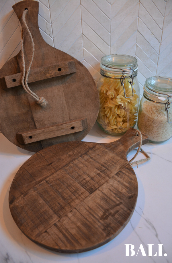 Ronde luxe houten borrelplank M (27x37)