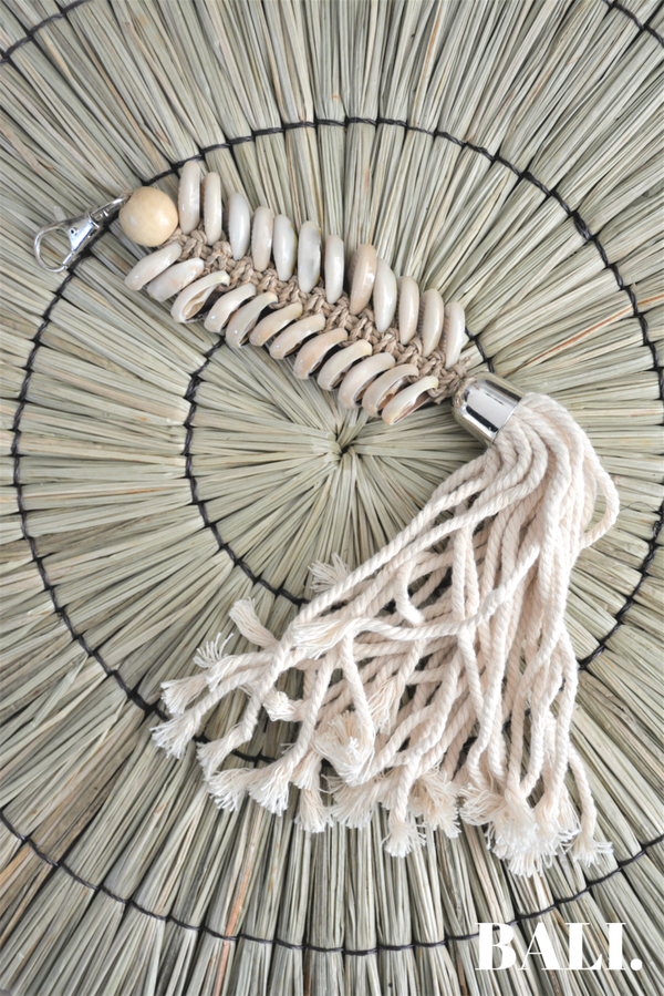 Bali Sleutelhanger - platte schelp