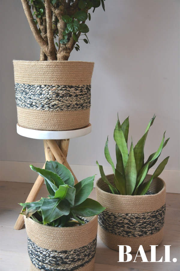 Jute manden | Naturel/Zwart