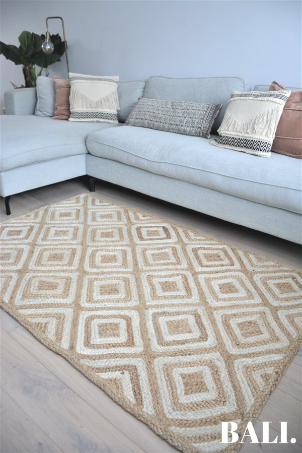 Vloerkleed Jute | Naturel wit (120x180)