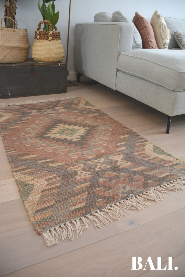 Jute Vloerkleed | naturel patroon small (80x140)