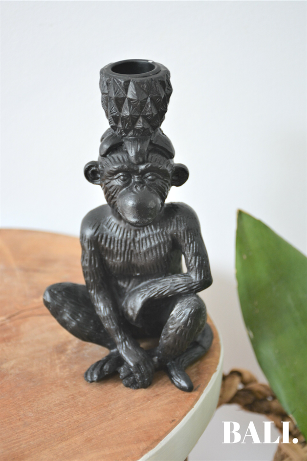 Aap kandelaar | zwart