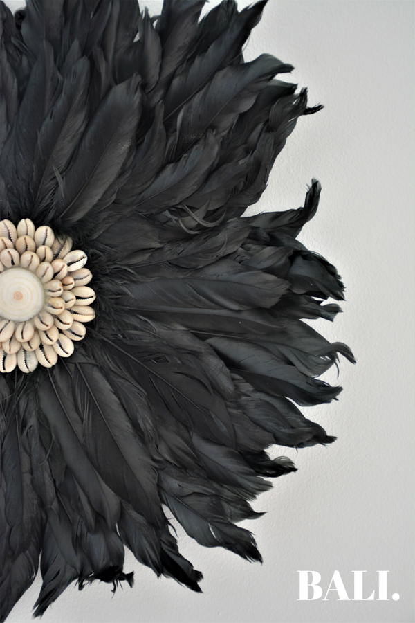 Wandbord veren | zwart (medium)