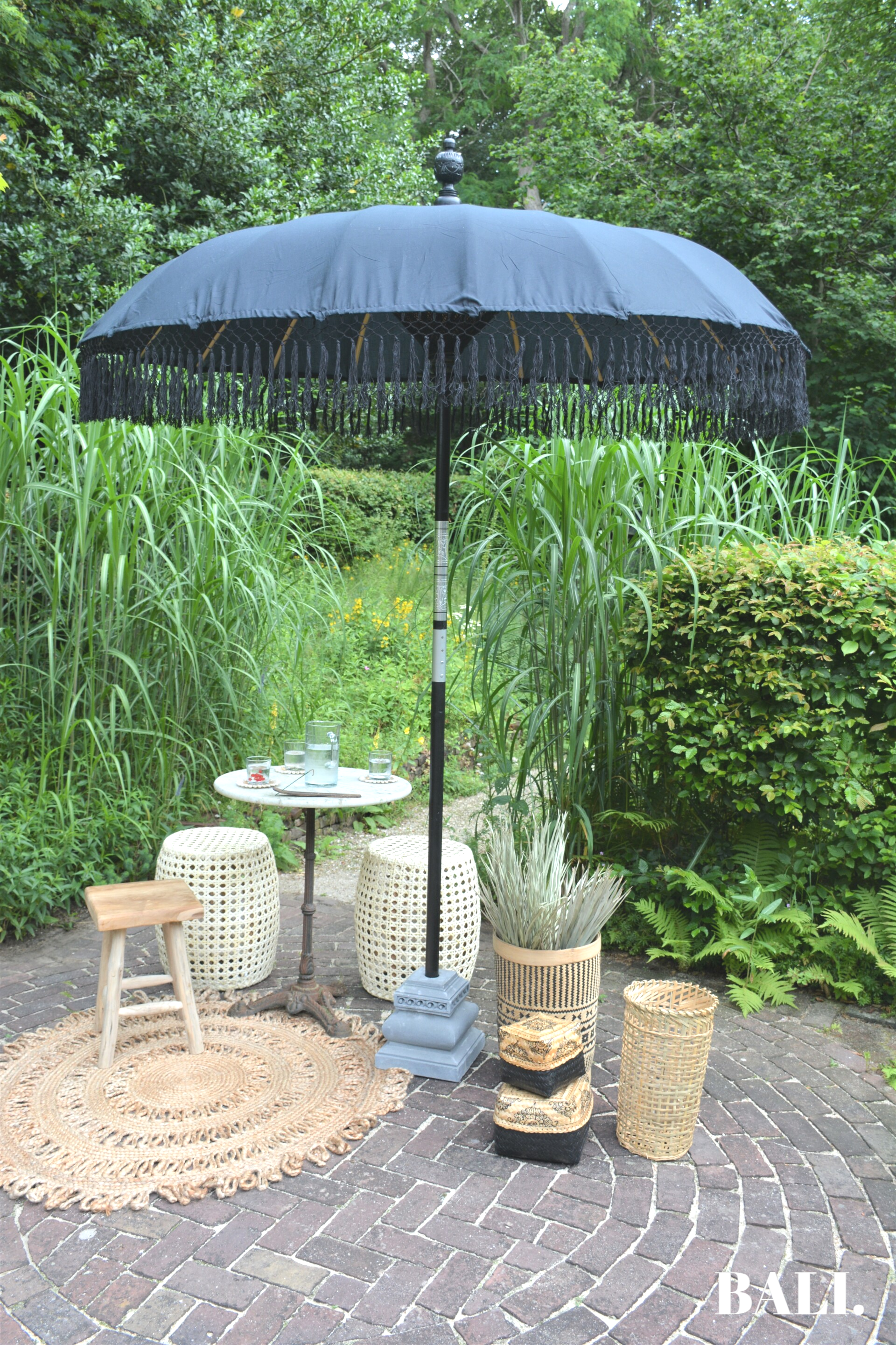 Bali Parasol XL | Zwart | Hand Made